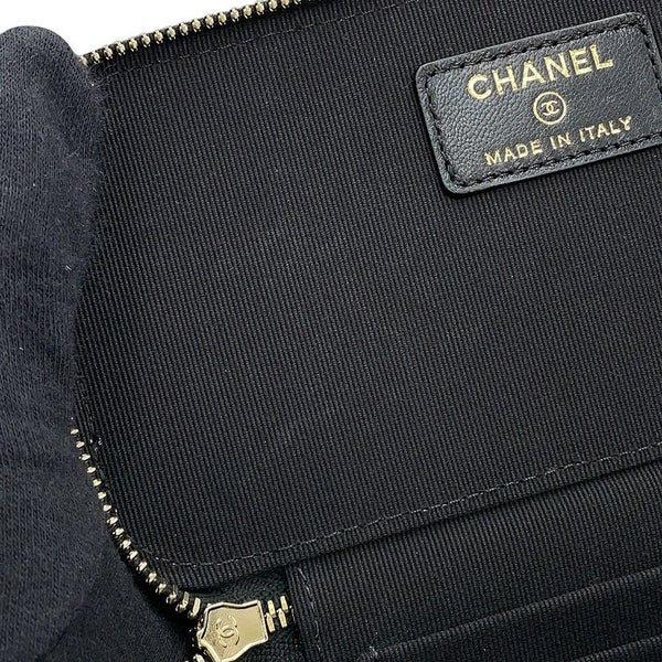 シャネル チェーンショルダーバッグ マトラッセ ココマーク ヴァニティバッグ ラムスキン AP2199 CHANEL 黒 バニティ