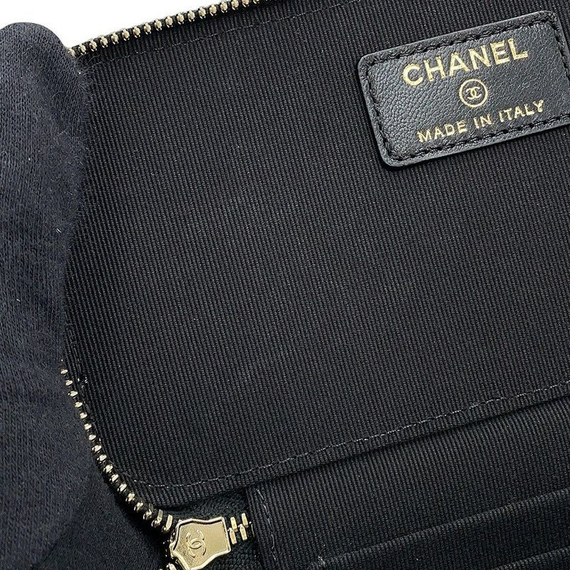 シャネル チェーンショルダーバッグ マトラッセ ココマーク ヴァニティバッグ ラムスキン AP2199 CHANEL 黒 バニティ