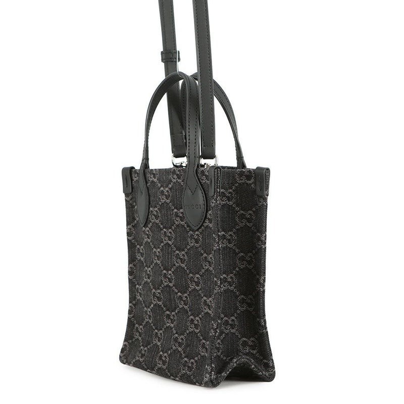 グッチ ハンドバッグ GGデニム ミニトート 773730 GUCCI 2WAY 黒