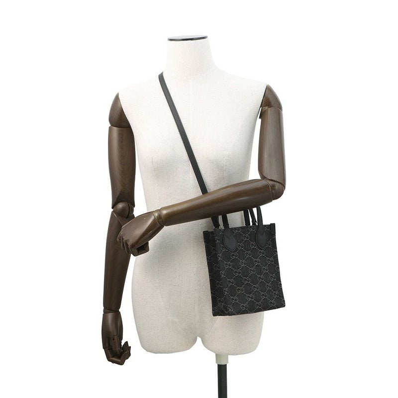 グッチ ハンドバッグ GGデニム ミニトート 773730 GUCCI 2WAY 黒