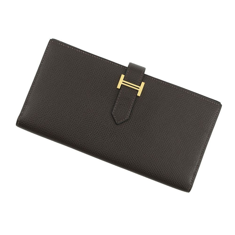 エルメス 長財布 ベアンスフレ エトゥープ/シルバー金具