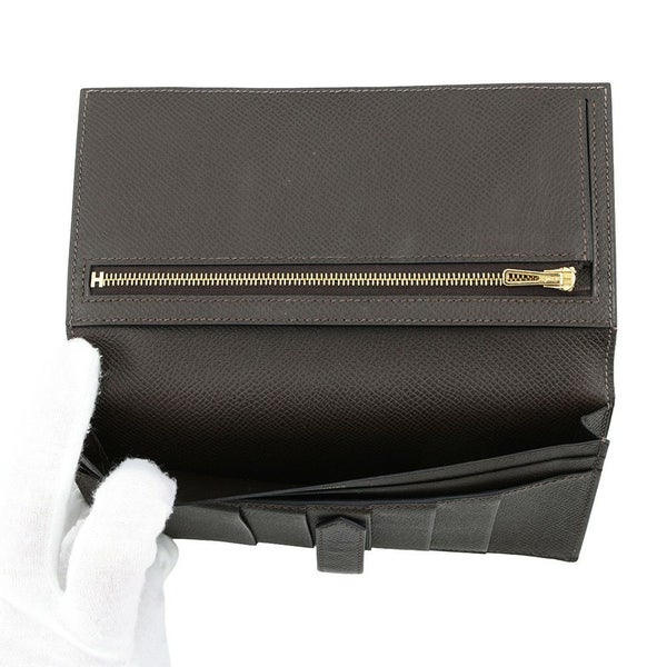 エルメス 長財布 ベアンスフレ エベンヌ/ゴールド金具 エプソン Z刻印 HERMES WALLET