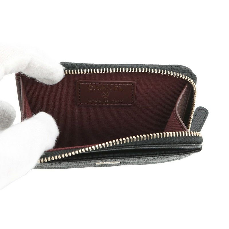 シャネル コインケース マトラッセ ココマーク キャビアスキン AP4893 CHANEL 財布 黒