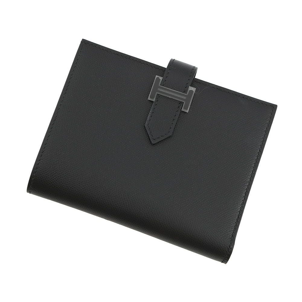エルメス 二つ折り財布 ベアンコンパクト ブラック/ブラック金具