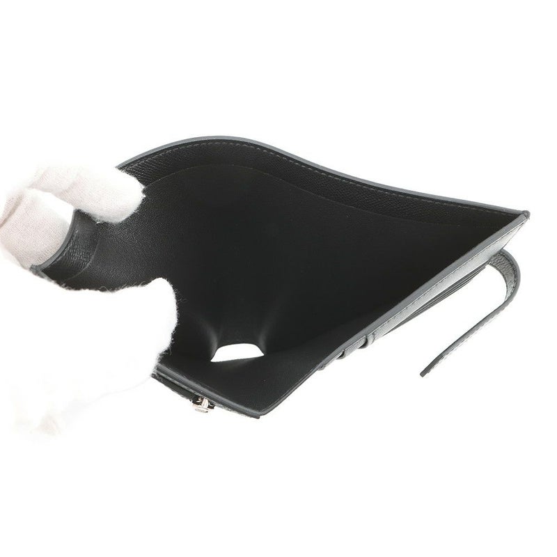 エルメス 二つ折り財布 ベアンコンパクト ブラック/ブラック金具 ヴォーマダム K刻印 HERMES 財布 黒