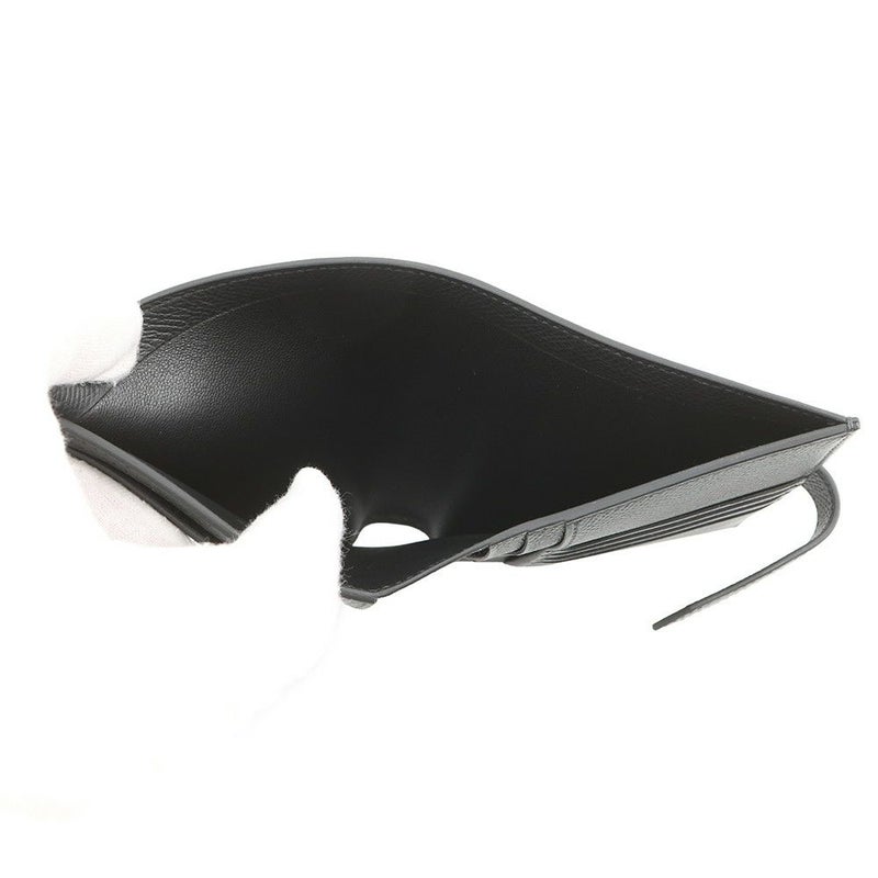 エルメス 二つ折り財布 ベアンコンパクト ブラック/シルバー金具 エプソン B刻印 エプソン 財布 黒