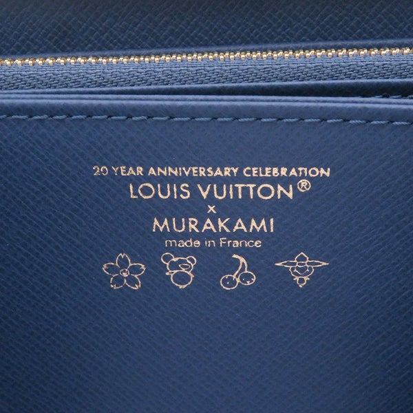 ルイヴィトン 長財布 モノグラム・チェリー デニム LV × TM ジッピー・ウォレット M23161 村上隆コラボ