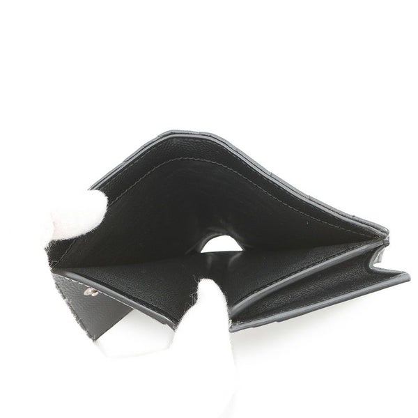 サンローランパリ 二つ折り財布 YSL ロゴ レザー 504899 SAINT LAURENT PARIS カード 黒