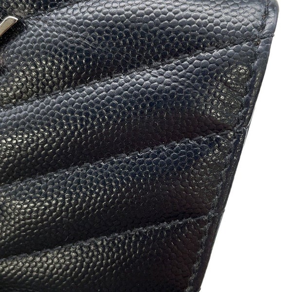 サンローランパリ 二つ折り財布 YSL ロゴ レザー 504899 SAINT LAURENT PARIS カード 黒