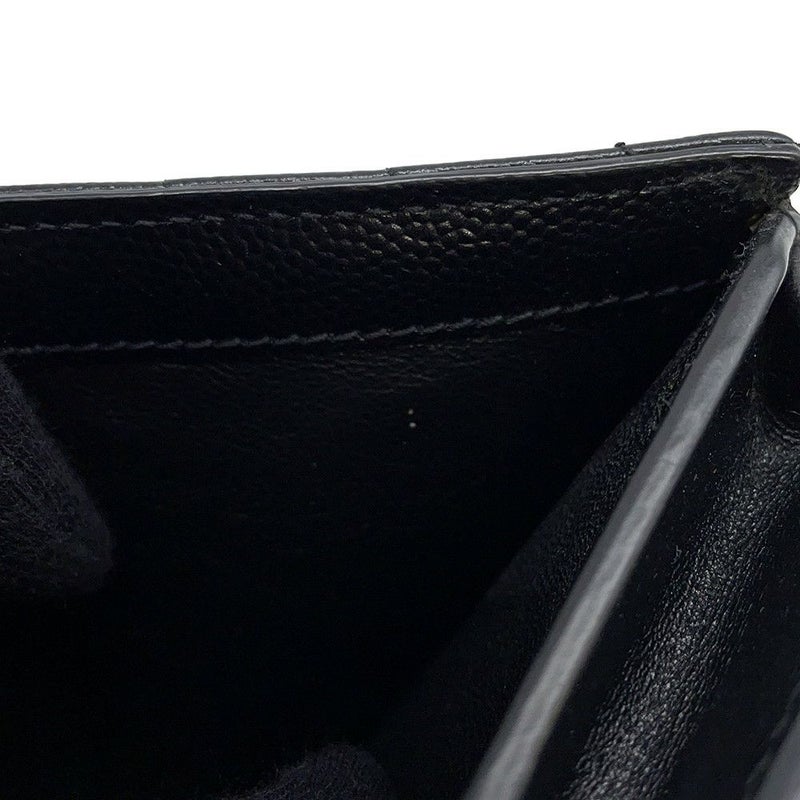 サンローランパリ 二つ折り財布 YSL ロゴ レザー 504899 SAINT LAURENT PARIS カード 黒