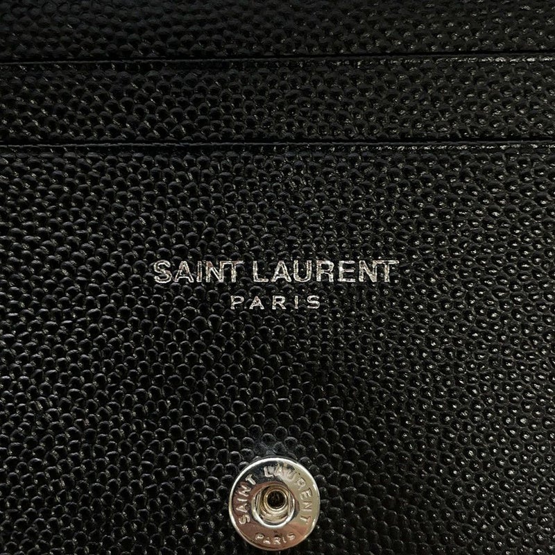 サンローランパリ 二つ折り財布 YSL ロゴ レザー 504899 SAINT LAURENT PARIS カード 黒