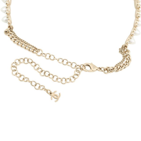 シャネル チョーカー スタッズ フェイクパール ラインストーン A22C AB7624 CHANEL ネックレス アクセサリー