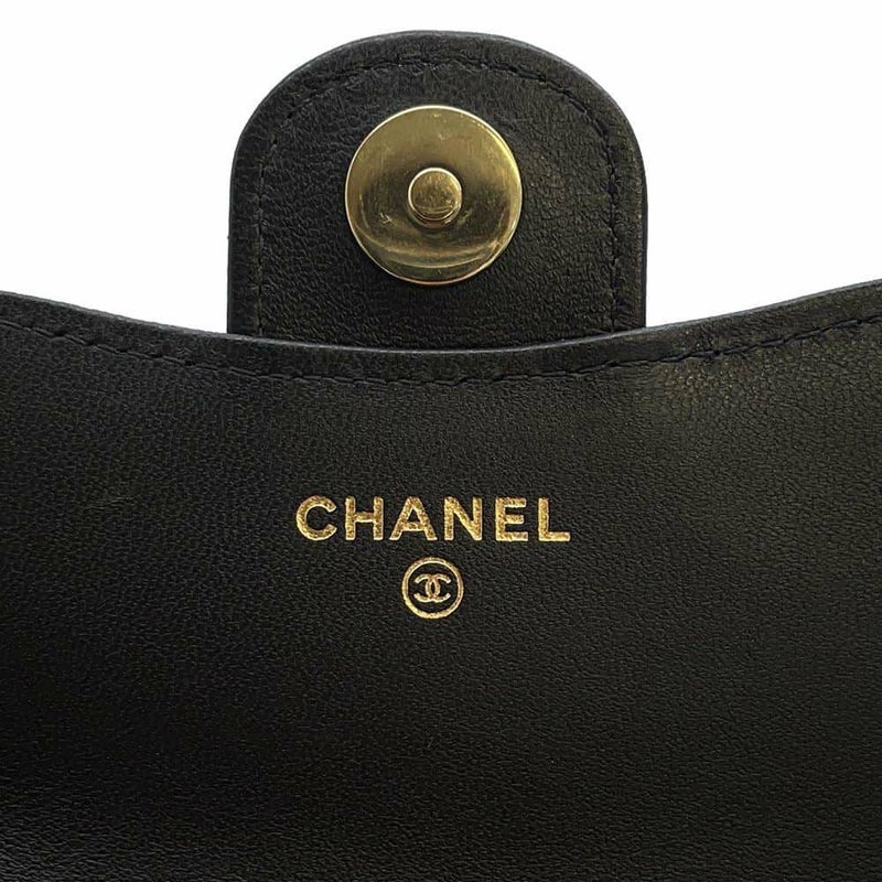 シャネル チェーンフォンケース マトラッセ ココマーク ラムスキン パテント AP3559 CHANEL 黒