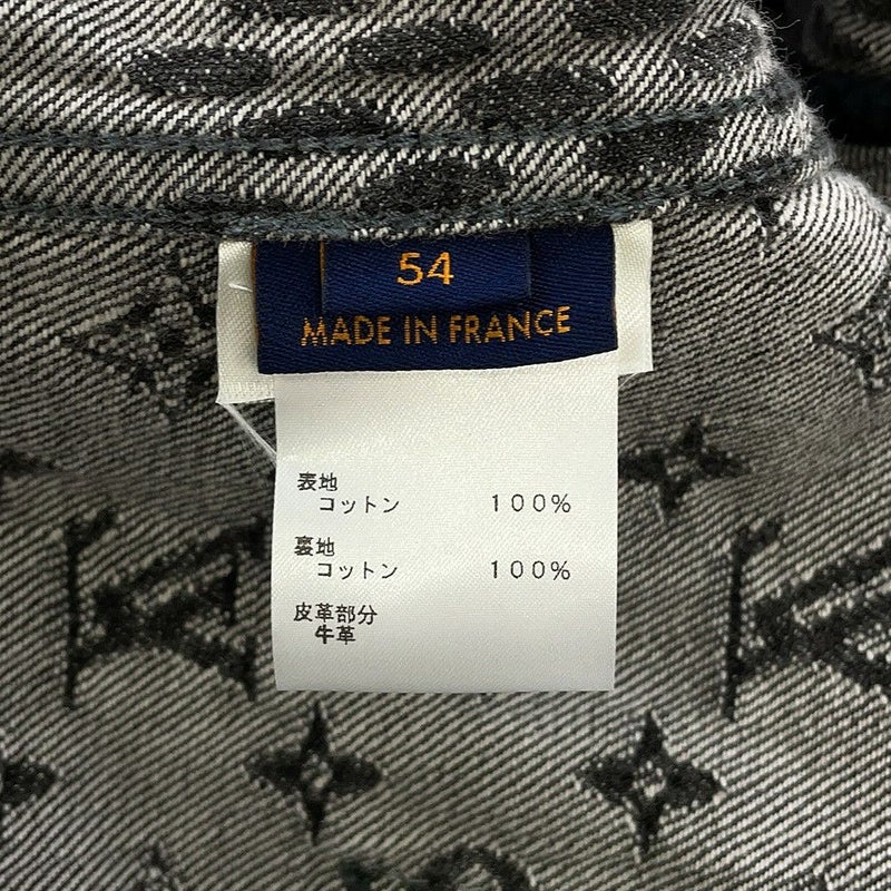 ルイヴィトン デニムジャケット NIGOコラボ ジャイアントダミエ ウェーブス モノグラム メンズサイズ54 1A88WW 黒 ノワール アウター