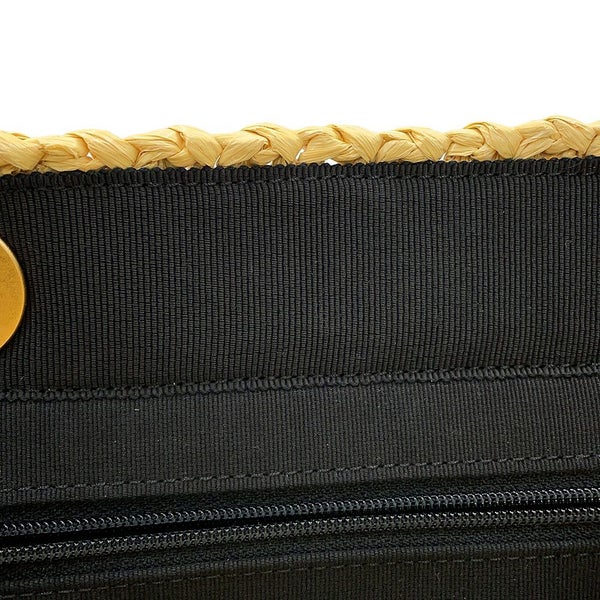 シャネル チェーントートバッグ スモール ショッピングバッグ ラフィア AS5811 CHANEL 黒