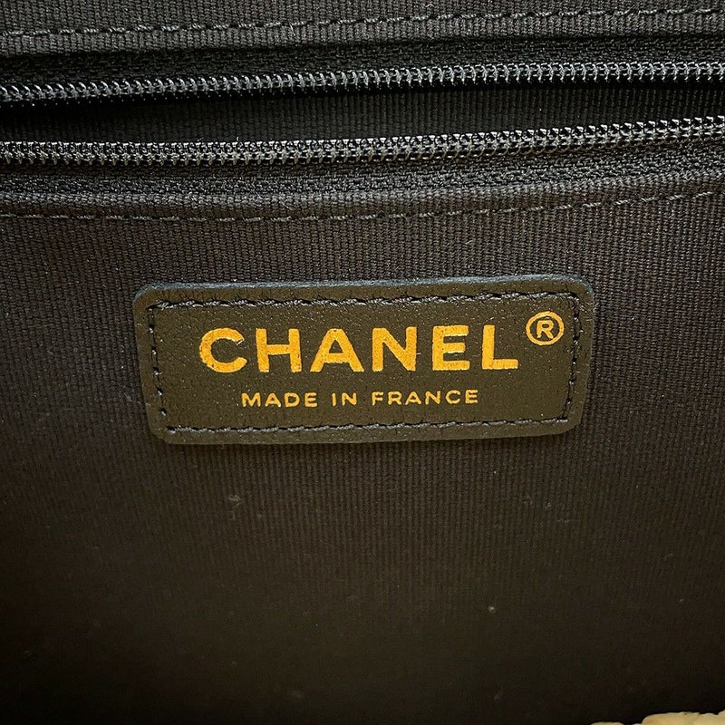 シャネル チェーントートバッグ スモール ショッピングバッグ ラフィア AS5811 CHANEL 黒