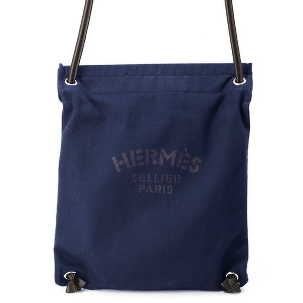 エルメス リュック アリーヌPM ネイビー/シルバー金具 トワルシェブロン Y刻印 HERMES 2wayショルダー