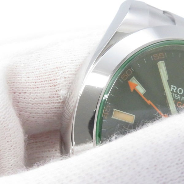 ロレックス ミルガウス グリーンガラス ランダムシリアル ルーレット 116400GV ROLEX 腕時計 黒文字盤