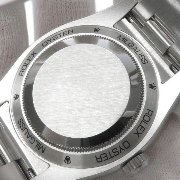 ロレックス ミルガウス グリーンガラス ランダムシリアル ルーレット 116400GV ROLEX 腕時計 黒文字盤