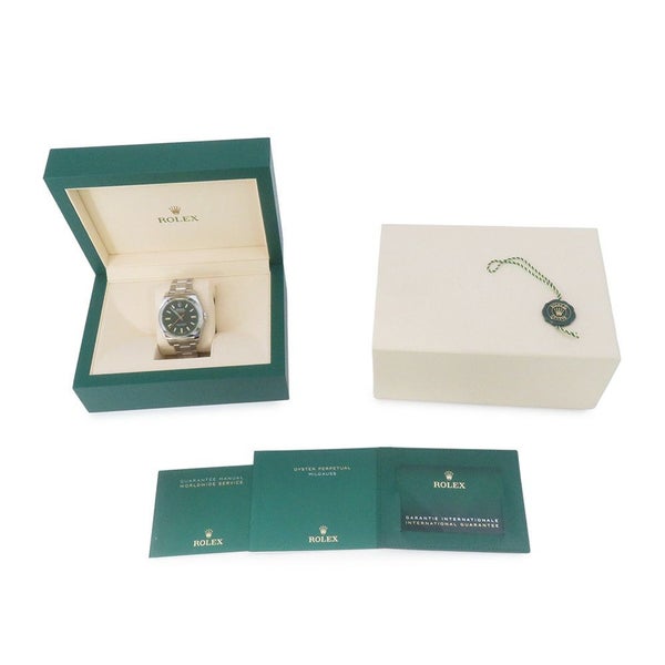 ロレックス ミルガウス グリーンガラス ランダムシリアル ルーレット 116400GV ROLEX 腕時計 黒文字盤