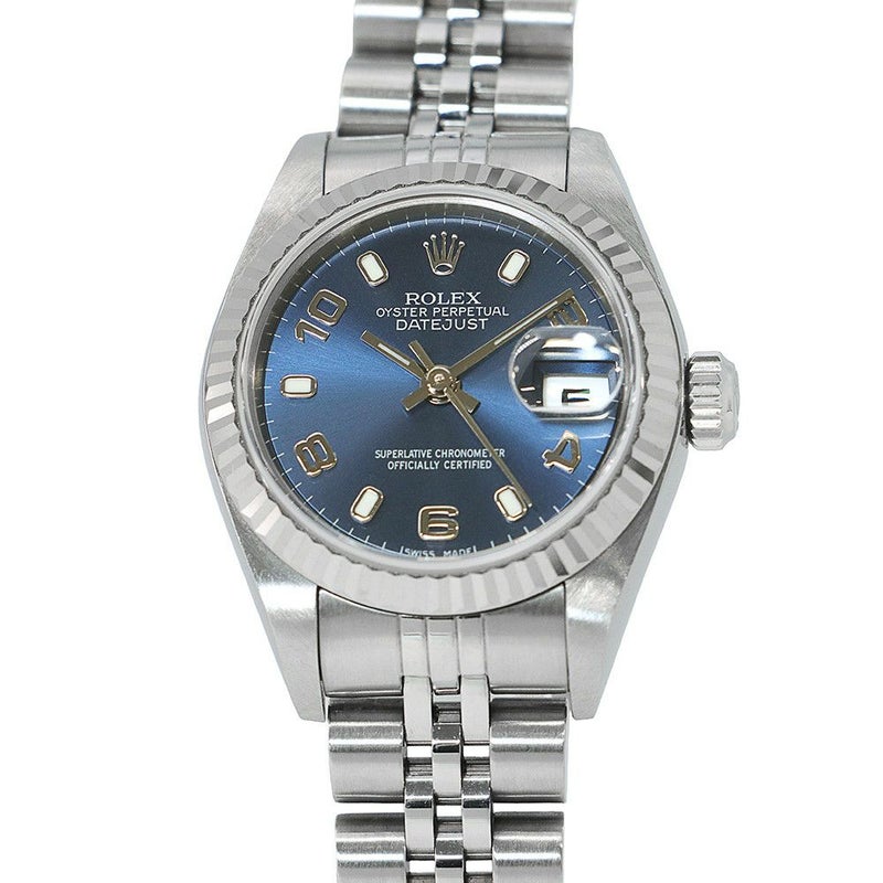 ロレックス デイトジャスト K番 SS/K18WG 79174 ROLEX 腕時計 ブルー文字盤