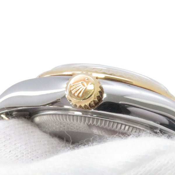 ロレックス デイトジャスト SS/K18YG 179173G ROLEX 腕時計 白文字盤 10Pダイヤ
