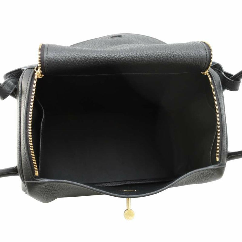 エルメス ハンドバッグ リンディ26 ブラック/ゴールド金具 トリヨンクレマンス W刻印 2wayショルダー 黒