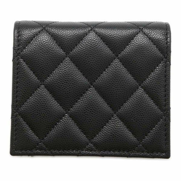 シャネル 二つ折り財布 ココマーク マトラッセ キャビアスキン AP4085 CHANEL 財布 黒