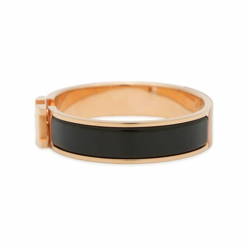エルメス ブレスレット クリック H クリッククラックPM ブラック/ピンクゴールド金具 HERMES アクセサリー 黒