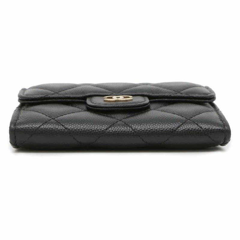 シャネル ミニチェーンウォレット カードケース マトラッセ キャビアスキン AP0238 CHANEL 財布 黒