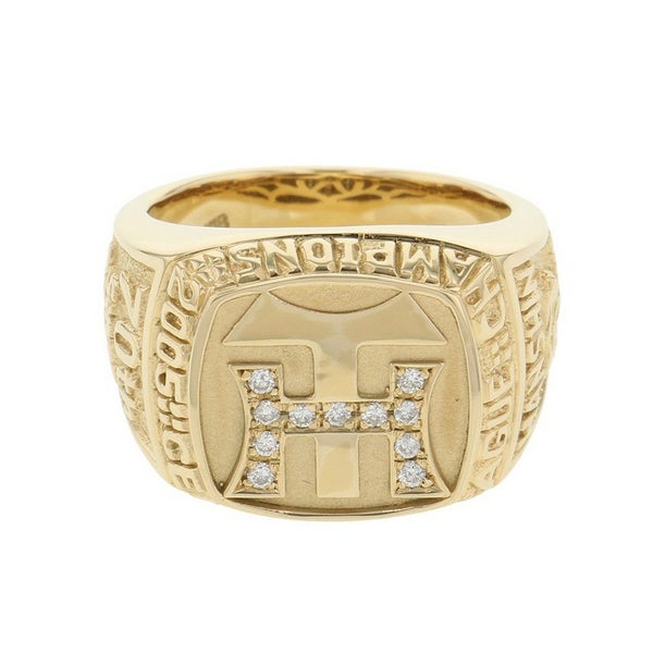 ダイヤモンド リング 阪神タイガース 2005セントラルリーグ チャンピオンズリング ダイヤ 計0.15ct K18YGイエローゴールド サイズ約20号 指輪