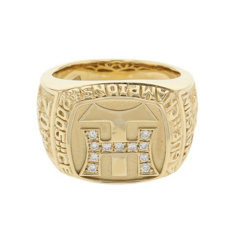 ダイヤモンド リング 阪神タイガース 2005セントラルリーグ チャンピオンズリング ダイヤ 計0.15ct K18YGイエローゴールド サイズ約20号 指輪