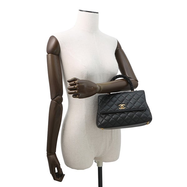 シャネル ハンドバッグ マトラッセ ココマーク ココハンドル ラムスキン ビーズ A92990 CHANEL 2way