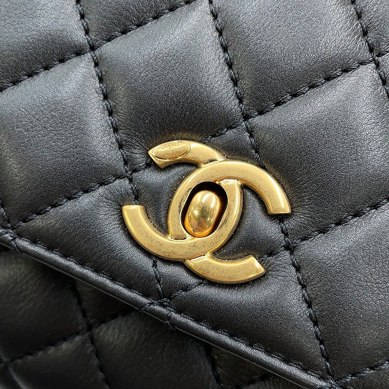 シャネル ハンドバッグ マトラッセ ココマーク ココハンドル ラムスキン ビーズ A92990 CHANEL 2way