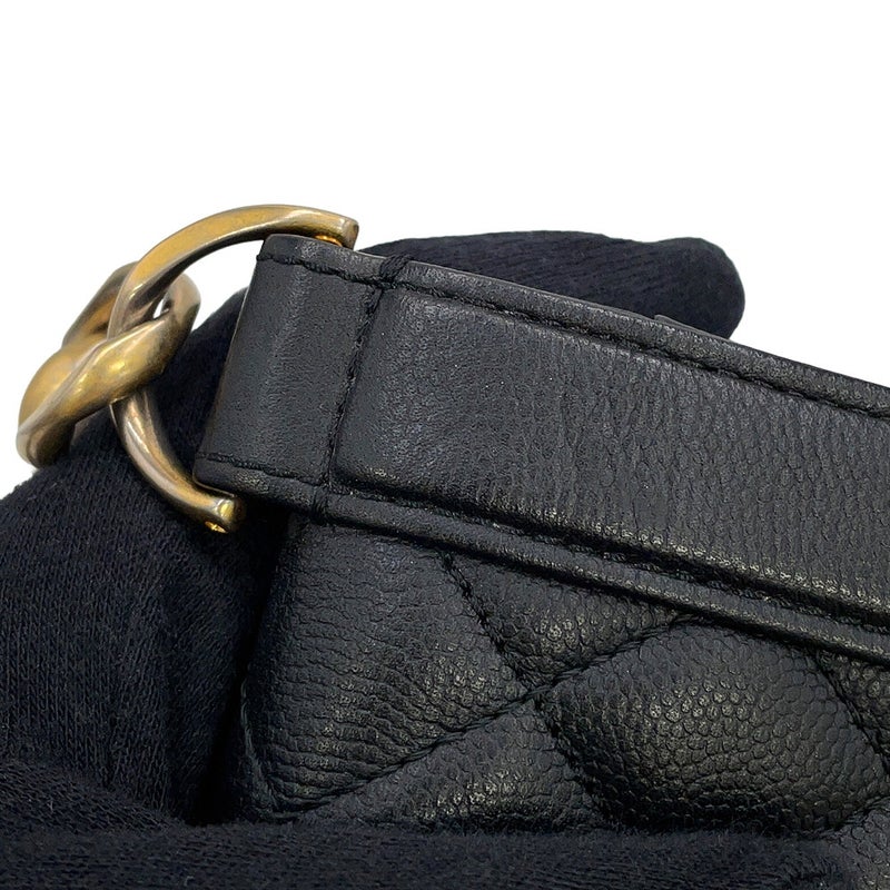 シャネル ショルダーバッグ マトラッセ ココマーク キャビアスキン A91576 CHANEL 黒