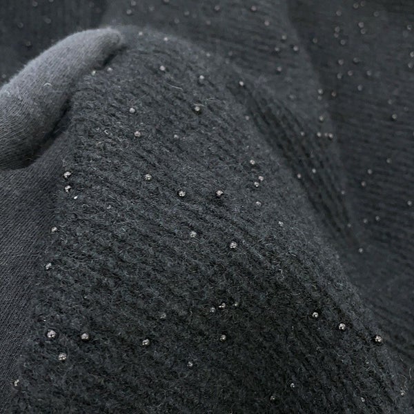 シャネル マフラー ココマーク カシミヤ ビーズ CHANEL ストール 黒