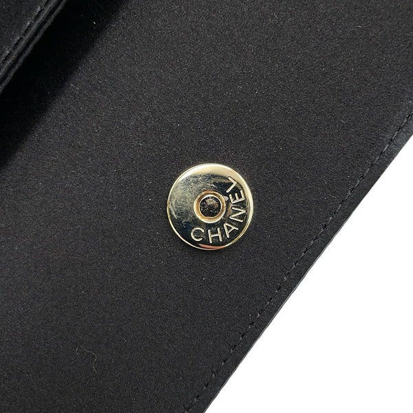 シャネル クラッチバッグ ココマーク サテン ラインストーン CHANEL 黒