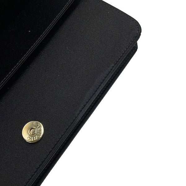 シャネル クラッチバッグ ココマーク サテン ラインストーン CHANEL 黒