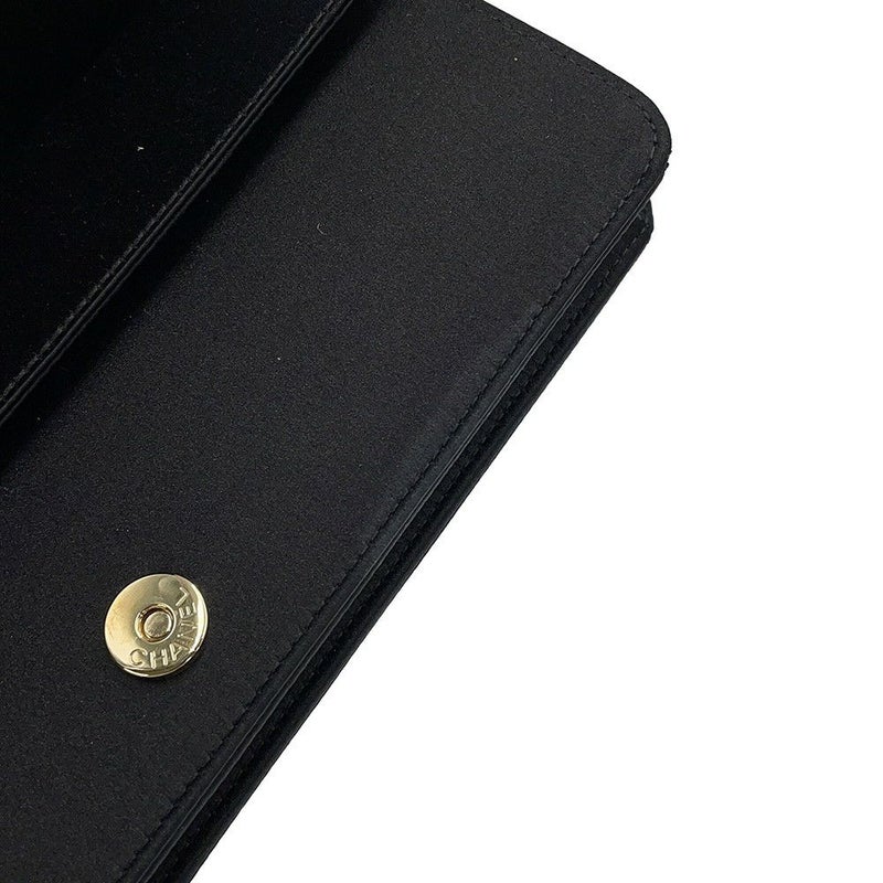 シャネル クラッチバッグ ココマーク サテン ラインストーン CHANEL 黒