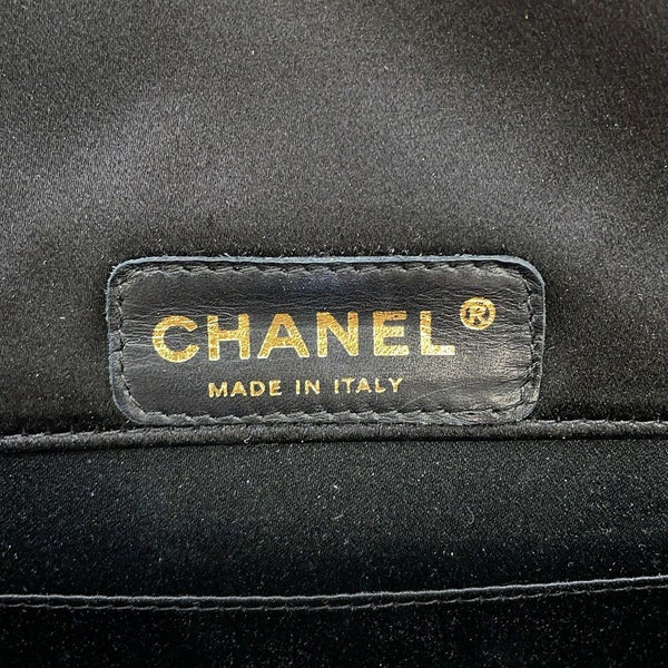シャネル クラッチバッグ ココマーク サテン ラインストーン CHANEL 黒