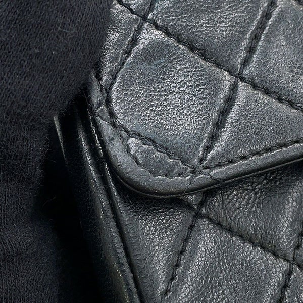 シャネル チェーンショルダーバッグ ミニミニ マトラッセ ココマーク ラムスキン CHANEL 黒