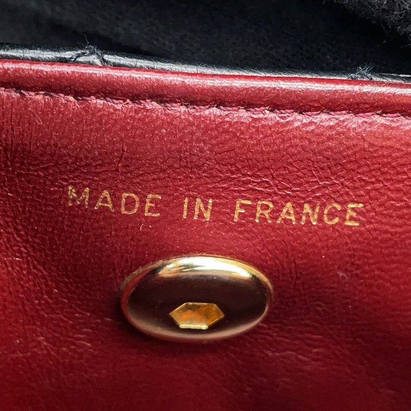 シャネル チェーンショルダーバッグ ミニミニ マトラッセ ココマーク ラムスキン CHANEL 黒