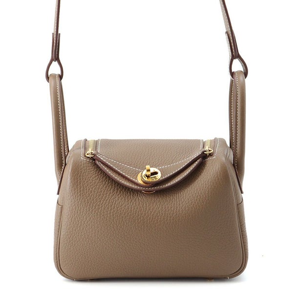 エルメス リンディ ミニ エトゥープ/ゴールド金具 トリヨンクレマンス W刻印 2wayショルダー