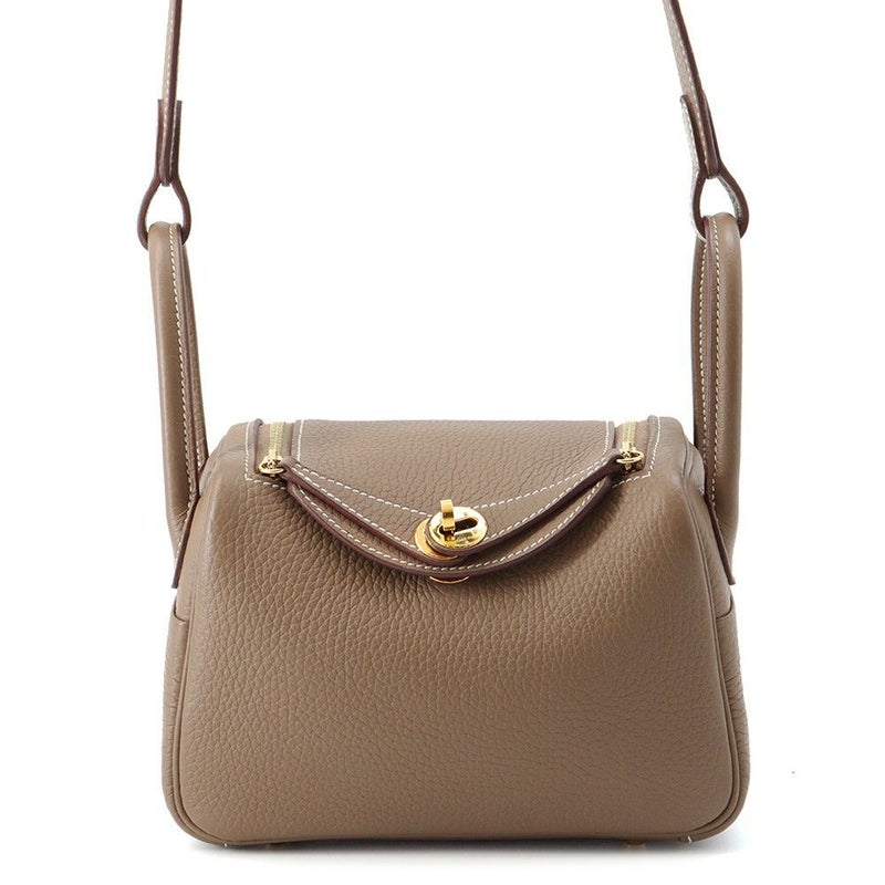 エルメス リンディ ミニ エトゥープ/ゴールド金具 トリヨンクレマンス W刻印 2wayショルダー