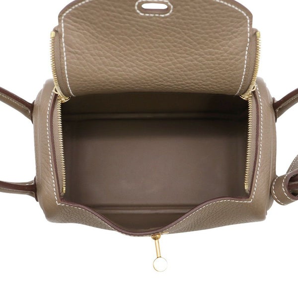 エルメス リンディ ミニ エトゥープ/ゴールド金具 トリヨンクレマンス W刻印 2wayショルダー