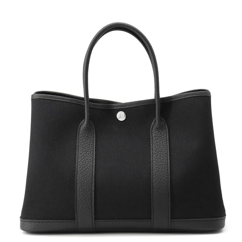エルメス トートバッグ ガーデンパーティTPM ブラック/シルバー金具 トワルアッシュ/ネゴンダ B刻印 黒