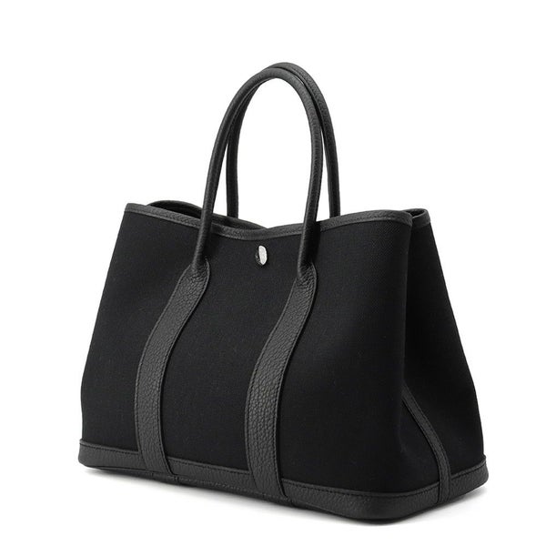 エルメス トートバッグ ガーデンパーティTPM ブラック/シルバー金具 トワルアッシュ/ネゴンダ B刻印 黒