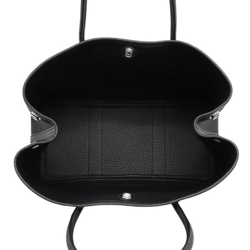 エルメス トートバッグ ガーデンパーティTPM ブラック/シルバー金具 トワルアッシュ/ネゴンダ B刻印 黒