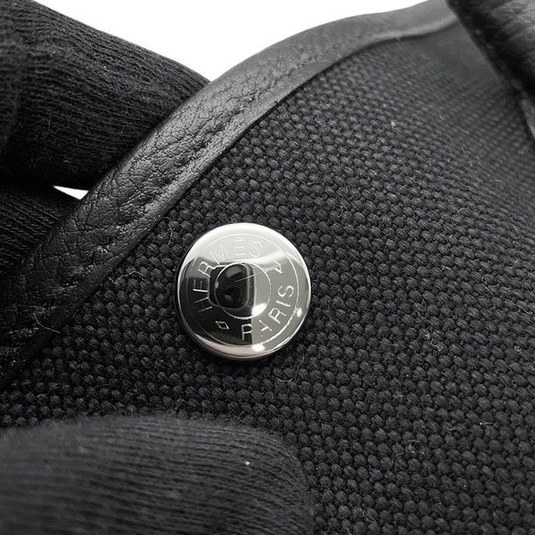 エルメス トートバッグ ガーデンパーティTPM ブラック/シルバー金具 トワルアッシュ/ネゴンダ B刻印 黒