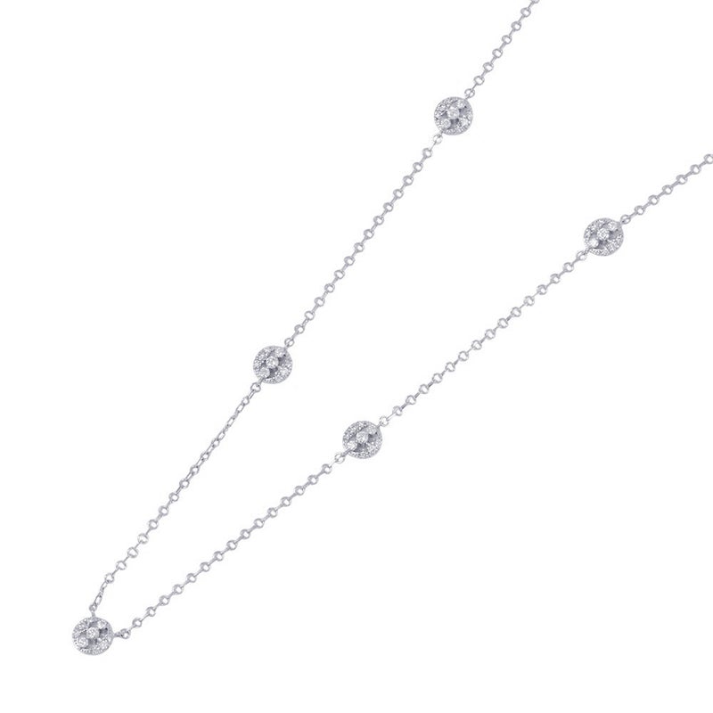 モニッケンダム ネックレス 7モチーフ ダイヤモンド ステーション 計1.89ct K18WGホワイトゴールド MONNICKENDAM ペンダント